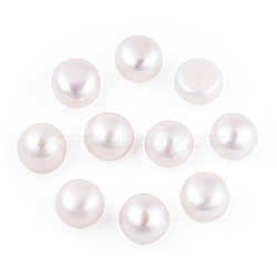 Natural Pearl Beads, Cultured Freshwater Pearl, No Hole/Undrilled, Round, Creamy White, 10~11.5x6~9.5mm(PEAR-N020-10E)