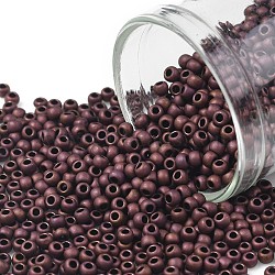 TOHO Round Seed Beads, Japanese Seed Beads, (222F) Frosted Dark Bronze, 11/0, 2.2mm, Hole: 0.8mm, about 1110pcs/10g(X-SEED-TR11-0222F)