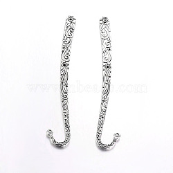 Tibetan Style Alloy Bookmarks, Lead Free & Cadmium Free, Antique Silver, 119X17X3mm, Hole: 3mm(TIBEP-33-AS-LF)