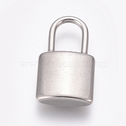 304 Stainless Steel Pendants, Padlock, Stainless Steel Color, 25.5x14x5mm, Hole: 10x6.5mm(X-STAS-H416-87P-C)