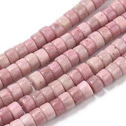 Natural Rhodonite Beads Strands, Flat Round/Disc, 4x2mm, Hole: 0.7mm, about 154pcs/strand, 15.43 inch(39.2cm)(G-F631-A26)