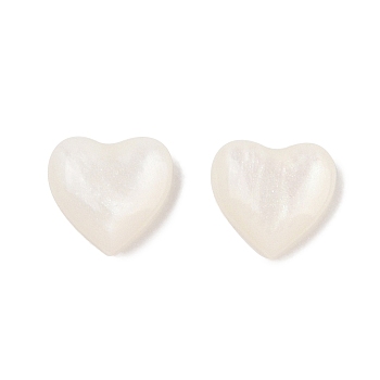 Opaque Resin Decoden Cabochons, Heart, White, 7.5x8x2.5mm