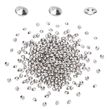 Stainless Steel Polished Beads, Jewelry Polished Accessories, Flying Saucer, Stainless Steel Color, 7x5mm, 480pcs/abg