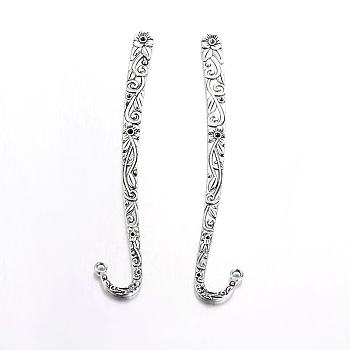 Tibetan Style Alloy Bookmarks, Lead Free & Cadmium Free, Antique Silver, 119X17X3mm, Hole: 3mm