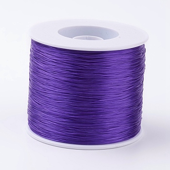 Korean Flat Elastic Crystal String, Elastic Beading Thread, for Stretch Bracelet Making, Dark Violet, 0.5mm, about 546.8 yards(500m)/roll