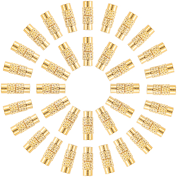 Column Brass Screw Clasps, Golden, 11~12x4mm, Hole: 1mm, 50sets/box