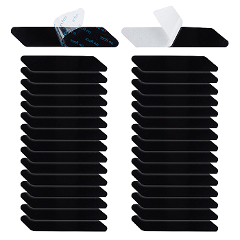 PU Plastic Rug Grippers, Adhesive Non-Slip Carpet Fixing Floor Stickers, Rectangle, Black, 130x25x1mm, 32pcs/set