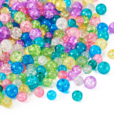 420Pcs 14 Style Transparent Spray Painted Crackle Glass Beads Strands(CCG-TA0002-04)-3