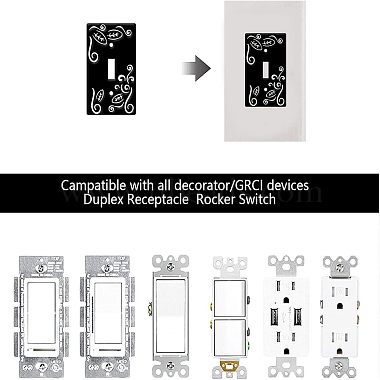 Tapa de salida de placa de interruptor de luz de hierro(AJEW-WH0197-034)-4