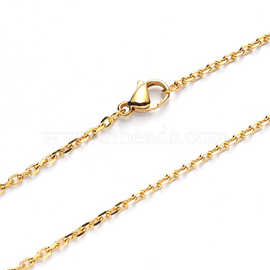 Vacuum Plating 304 Stainless Steel Cable Chain Necklace(NJEW-S420-008A-G)-1