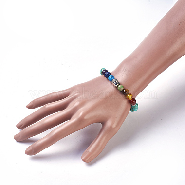 Synthetic Turquoise(Dyed) Stretch Bracelets(BJEW-JB03905-03)-4