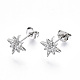 Brass Micro Pave Clear Cubic Zirconia Stud Earrings(X-EJEW-T046-28P-NF)-1