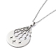 201 Stainless Steel Moon with Star Pendant Necklace with Cable Chains(NJEW-Q317-06P)-2