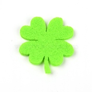 Clover Shape Felt Garment Decorate, for Hair & Clothing Accessories, Green Yellow, 36x32x2mm(DIY-WH0223-96)