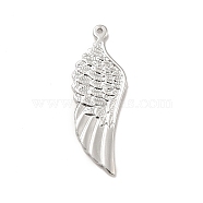 304 Stainless Steel Pendants, Wing Charms, Stainless Steel Color, 36.5x13x2mm, Hole: 1.6mm(STAS-E176-08P)