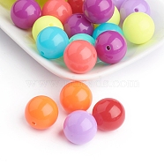 Fluorescence Acrylic Beads, Round, Mixed Color, 16mm, Hole: 2mm, about 210pcs/500g(MACR-R517-16mm-M)