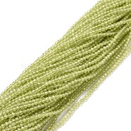 Cat Eye Beads Strands, Round, Faceted, Yellow Green, 2mm, Hole: 0.2mm, 14.17 inch(36cm), 174~184pcs/strand(CE-I005-A32)