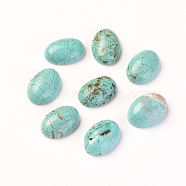 Natural Magnesite Cabochons, Dyed, Oval, Turquoise, 14x10x5mm(TURQ-L031-038G-04)