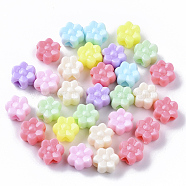 Opaque Polystyrene(PS) Plastic Beads, Flower, Mixed Color, 11.5x7mm, Hole: 3.5mm, about 1000pcs/500g(KY-I004-28)