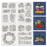 4 Sheets 11.6x8.2 Inch Stick and Stitch Embroidery Patterns, Non-woven Fabrics Water Soluble Embroidery Stabilizers, Flower, 297x210mmm(DIY-WH0455-045)