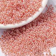 MIYUKI Round Rocailles Beads, Japanese Seed Beads, (RR539) Salmon Ceylon, 8/0, 3mm, Hole: 1mm, about 2111~2277pcs/50g(SEED-X0055-RR0539)