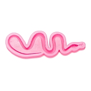 Snake Fondant Molds, Food Grade Silicone Molds, For DIY Cake Decoration, Chocolate, Candy, UV Resin & Epoxy Resin Craft Making, Hot Pink, 205x70x11mm(DIY-I060-16)