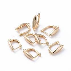 Brass Hoop Earring Findings with Latch Back Closure, with Horizontal Loop, Long-Lasting Plated, Horse Eye, Real 18K Gold Plated, 19x13x5mm, Hole: 1.2mm, Pin: 0.8mm(KK-L180-114G)