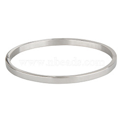 304 Stainless Steel Bangles, Stainless Steel Color, 50x59mm, 4mm(BJEW-E277-42A-P)