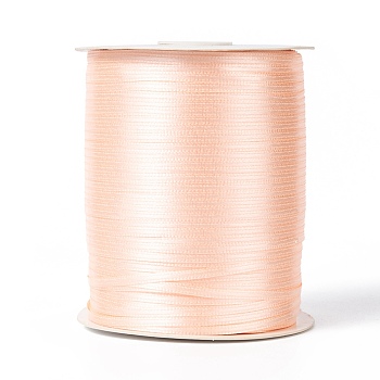 Double Face Satin Ribbon, Polyester Ribbon, Light Salmon, 1/8 inch(3mm) wide, about 880yards/roll(804.672m/roll)