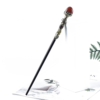 Natural Red Jasper Magic Wand, Cosplay Magic Wand, for Witches and Wizards, 260mm