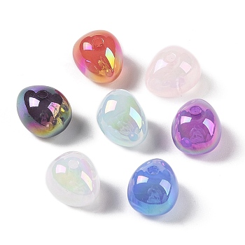 Opaque Acrylic Beads, Stone, Mixed Color, 11.5x15x12.5mm, Hole: 2mm
