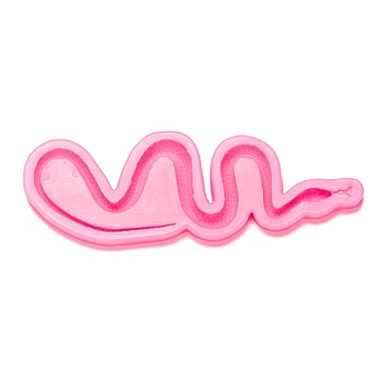 Snake Fondant Molds, Food Grade Silicone Molds, For DIY Cake Decoration, Chocolate, Candy, UV Resin & Epoxy Resin Craft Making, Hot Pink, 205x70x11mm