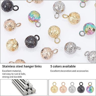 Unicraftale 30Pcs 5 Colors Ion Plating(IP) 304 Stainless Steel Charms(STAS-UN0027-57)-4