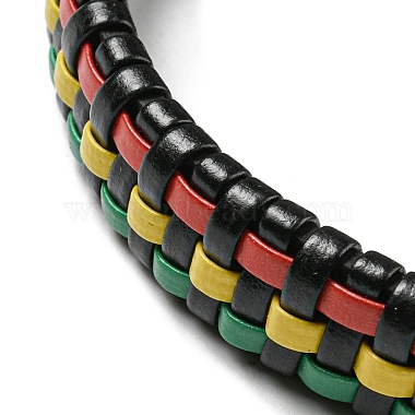 Bracelet à cordon en simili cuir tressé réglable de style 6pcs 6 serti de cordon ciré pour hommes(BJEW-F458-08)-4