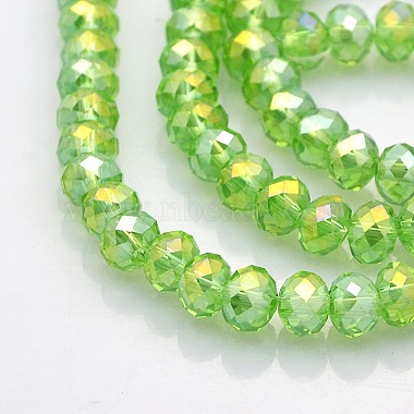 6mm LightGreen Abacus Electroplate Glass Beads