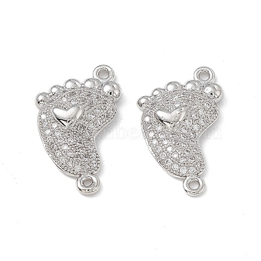 Brass Micro Pave Clear Cubic Zirconia Connector Charms(KK-E068-VB032)-2