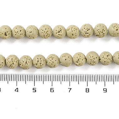Brins de perles teintées en pierre de lave synthétique(G-H311-08B-01)-5