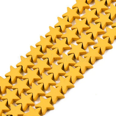 8mm Yellow Star Non-magnetic Hematite Beads