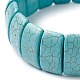 Synthetic Turquoise Rectangle Beaded Stretch Bracelets(BJEW-P299-10A)-2
