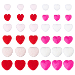36Pcs 12 Styles Handmade Wool Felt Ornament, for DIY Children Hair Tie, Clothing Accessories, Heart, Mixed Color, 27~46x28.5~48x18.5~29mm, 3pcs/style (DIY-MA0007-05)