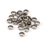 304 Stainless Steel Crimp Beads, Rondelle, Stainless Steel Color, 6x2mm, Hole: 4mm(STAS-WH0029-06D-01)