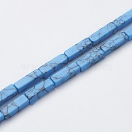 Synthetic Turquoise Beads Strands, Cuboid, 13~13.5x3~5x3~5mm, Hole: 0.5mm, about 29~31pcs/strand, 15.3~15.7 inch(390~400mm)(G-G968-D15)