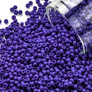 TOHO Round Seed Beads, Japanese Seed Beads, (48F) Opaque Frost Navy Blue, 11/0, 2.2mm, Hole: 0.8mm, about 1103pcs/10g(X-SEED-TR11-0048F)
