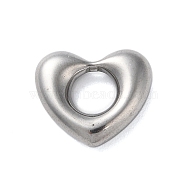 Non-Tarnish 304 Stainless Steel Linking Rings, Heart, Stainless Steel Color, 14x16x4mm, Inner Diameter: 6mm(X-STAS-G338-15P)