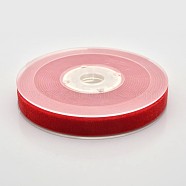 Polyester Velvet Ribbon for Gift Packing and Festival Decoration, Red, 1/2 inch(13mm), about 25yards/roll(22.86m/roll)(SRIB-M001-13mm-235)