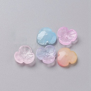 Imitation Jade Glass Beads, Flower, Mixed Color, 12x3.6mm, Hole: 1mm(EGLA-L027-C)