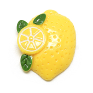 Resin Decoden Cabochons, Lemon, Yellow, 32x26x7mm(X-CRES-S300-33)