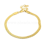 Ion Plating(IP) 304 Stainless Steel Herringbone Chain Bracelets for Women, Real 14K Gold Plated, 7-1/4 inch(18.3cm)(BJEW-A013-02A-G)