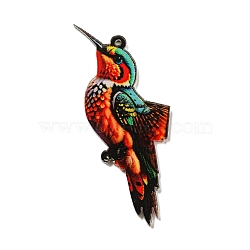 Cartoon Animal Printed Acrylic Pendants Decorations, Bird, 59.5x27.5x2mm, Hole: 1.5mm(OACR-R264-01A)