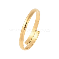 Ion Plating(IP) 304 Stainless Steel Plain Band Rings, Open Cuff Ring for Women, Real 18K Gold Plated, Inner Diameter: 18mm(STAS-S125-13G)